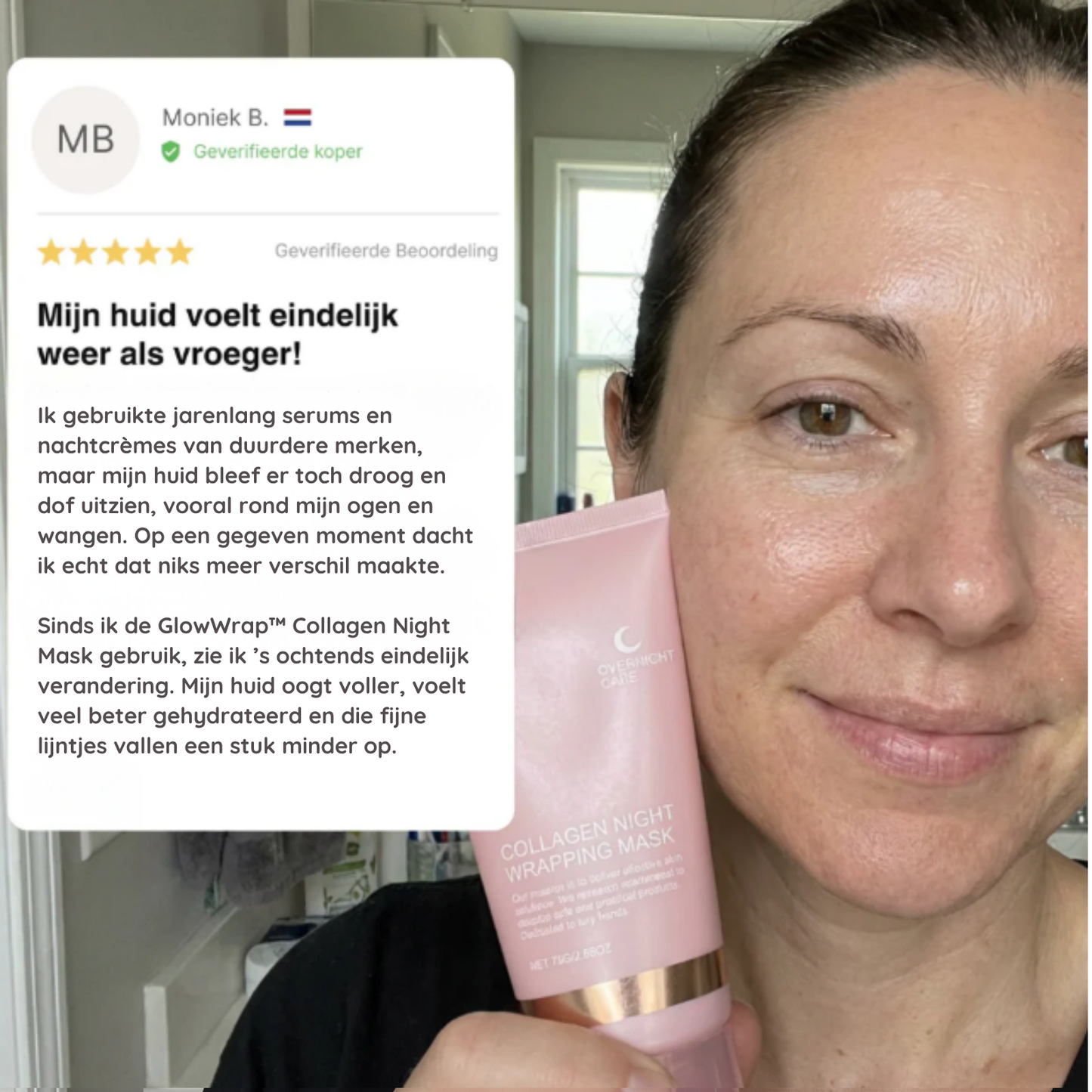 GlowWrap voor en na – minder fijne lijntjes na gebruik – ElleCera