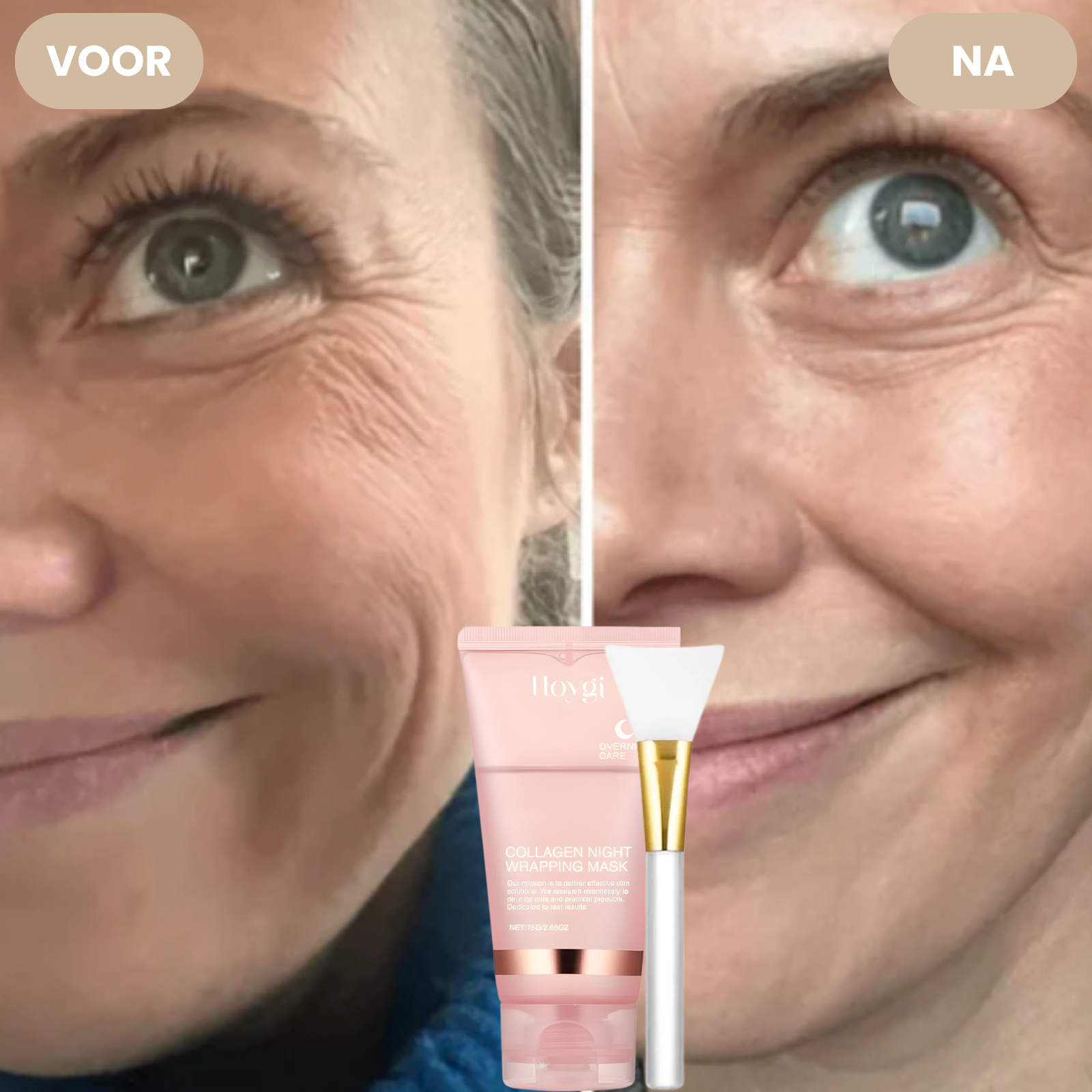 GlowWrap aanbrengen voor het slapen – collageen nachtmasker – ElleCera